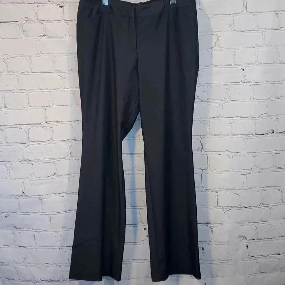 Worthington Modern Fit Trouser Dress Pants Black/Charcoal Double Clasp Size 14